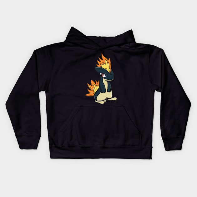 Johto Fire Starter - Quilava Kids Hoodie by thecamobot